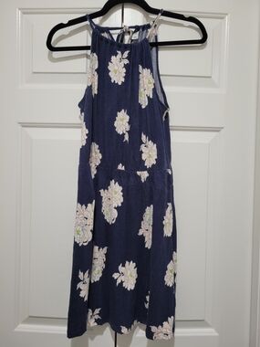 Old Navy Navy Floral Halter Sundress